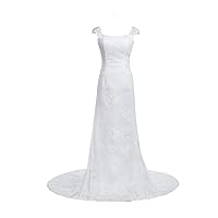 Mermaid Court Train Lace Wedding Gowns White Ivory WD010