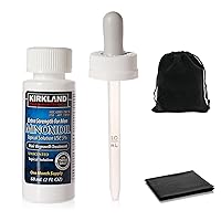 Minoxidil for Men 5% Topical Solution Extra Strength Hair Regrowth Treatment, Dropper Applicator Included (1 month supply), 1 x 2 Fl Oz Clear, Includes MicroFiber Cleaning Cloth and Traveling Pouch