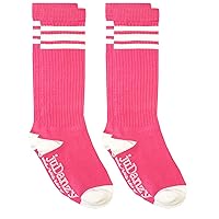 juDanzy 2 Pack Knee High Striped Sporty Tube Socks for Boys and Girls