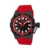 Invicta Men's 16139 Pro Diver Black Ion-Plated Watch with Red Band