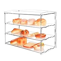 Acrylic Bakery Display Case 3 Layers Pastry Dount Cookie Cupcake Retail Counter Cases Plastic Shelf Commercial Countertop Bakery Display Cabinet for Self Serve Food Bread Sandwich