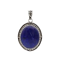 925 Sterling Silver Lapis Lazuli Infinity Pendant Round Boho Pendant