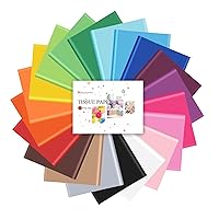 NACHLYNN 14 x 20inch Colored Tissue Paper 54 Sheets Colored Tissue Paper Bulk 20 Colors Gift Wrapping Paper for Crafts Decor Birthday Gift Wedding Holiday
