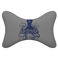 Octopus Car Neck Pillow for Driving Memory Foam Headrest Pillow Cushion Set of 2 for Home Office Chair