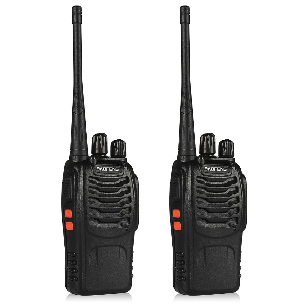 BaoFeng BF-888S Two Way Radio with Built in LED Flashlight (Pack of 4) + USB Programming Cable (1PC)