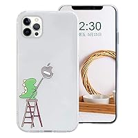 Guppy Compatible with iPhone 14 Pro Funny Dinosaur Case Cute Animals Embossed Pattern Flexible Soft TPU Rubber Slim Lightweight Cover Shock Absorption Protective Bumper-Clear