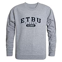 W Republic East Texas Baptist University Tigers Alumni Fleece Crewneck Pullover Sweatshirt Heather Grey Large