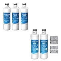 Waterdrop LT1000PC 5 Refrigerator Water Filter and 2 Air Filter, Replacement for LG® LT1000P®, LMXS28626S, LFXS26973S, LFXS26596S, LFXS28596S, ADQ74793501, ADQ74793502 and LT120F®