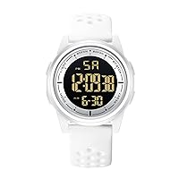 BOFAN Ultra-Thin Sports Waterproof Digital Watch,Outdoor Military Watches,Super Wide-Angle Display Digital Wrist Watches with LED Back Ligh,Alarm,Date,Breathable Silicone Strap.