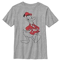 Disney Characters Donald Holiday Fill Boy's Heather Crew Tee