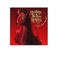 HANDUO Megan Thee Stallion Something for Thee Hotties Canvas Poster Wall Decorative Art Painting Living Room Bedroom Decoration Gift Unframe-style16x16inch(40x40cm)