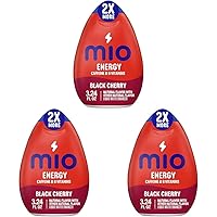 MiO Energy Black Cherry Liquid Water Enhancer Drink Mix, 2x More, 3.24 Fl Oz Bottle, As Seen on TikTok (Pack of 3)
