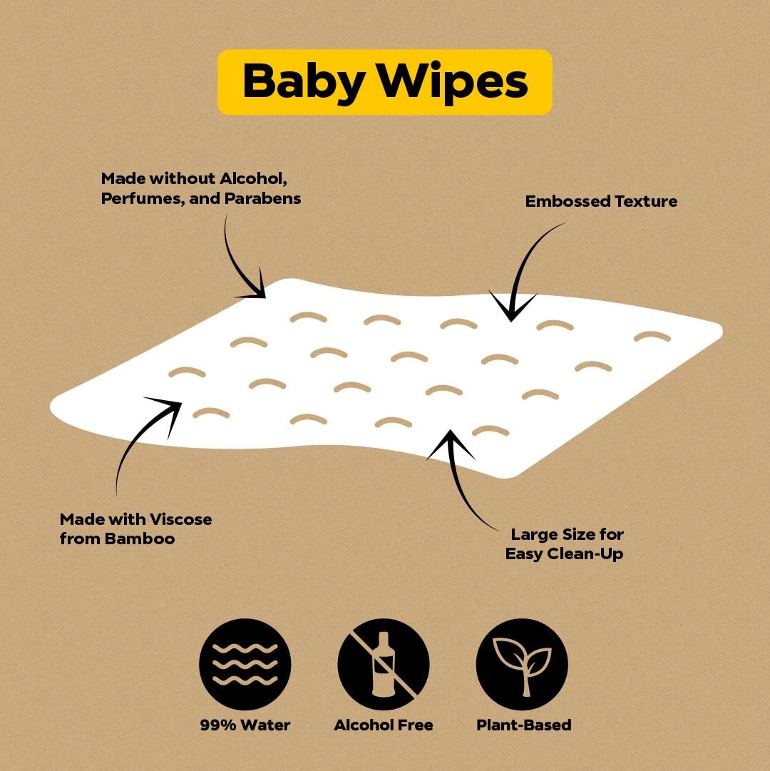 DYPER Viscose from Bamboo Baby Diapers Size Newborn + 1 Pack Wet Wipes | Honest Ingredients | Made with Plant-Based* Materials | Hypoallergenic for Sensitive Newborn Skin, Unscented