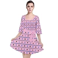 CowCow Womens Loose Sleeve Clubwear Sailor Anchor Sailboat Vintage Nautical Marine Stripes Velour Kimono Dress