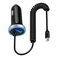 3.4A Car Charger Fast Charging for Google Pixel 8 Pro/6/8/6 Pro/7 Pro/6a/7/7a/5,Samsung Car Charger + 3FT Coiled USB C Cable for Samsung Galaxy A55/A35/A54/A25/A14/A23/S24 Ultra/S23/S22/Note20/Z Fold5