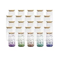 16 oz Sublimation Blanks Glass, 25 Pack Sublimation Snow Globe Glasses Tumbler Cups with Bamboo Lid and Straw, Double Wall Blank Beer Can Drinking Can DIY Gifts for Juice Soda Iced Coffee Supplies