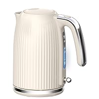 1.7L Electric Kettle-Quick Boil, 1500W, BPA-Free, Safety Auto Shut-Off, Boil-Dry Protection, Easy Clean with Wide Opening, Heat-Resistant Handle, 360°Swivel Base, Cream