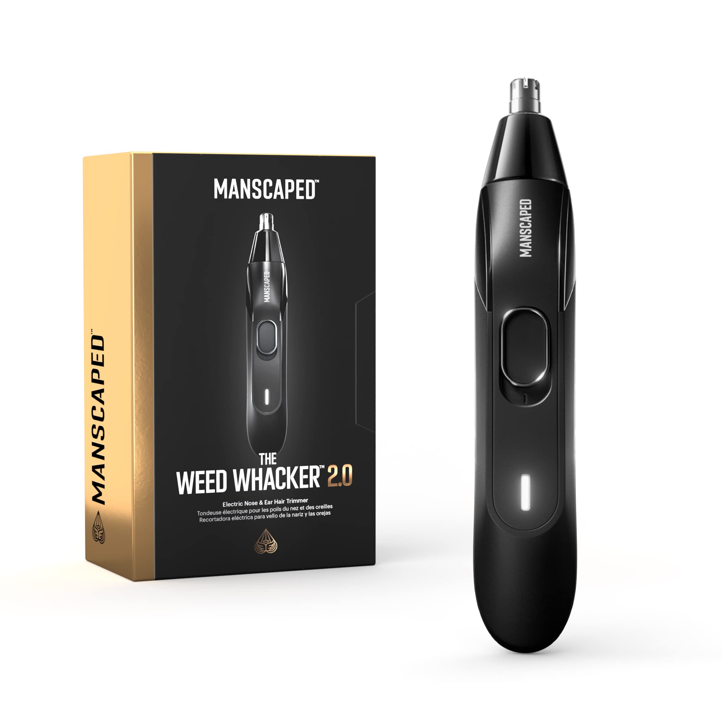 MANSCAPED® Weed Whacker® 2.0 Electric Nose & Ear Hair Trimmer – 7,000 RPM Precision Tool with Rechargeable Battery, Wet/Dry, Easy to Clean, Improved Stainless Steel Replaceable Blade