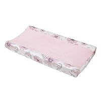 Little Love by NoJo Beautiful Blooms Pink, White, and Grey Floral Super Soft Changing Pad Cover