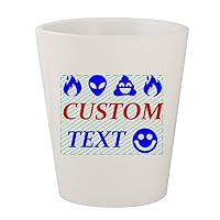 Custom Printed 1.5oz Ceramic White Shot Glass CP07 - Add Your Custom Text - Graphic Mug