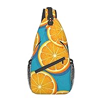 Fresh Orange Fruit Sling Backpack Multipurpose Crossbody Bag Sling Bag Daypack For Travel Hiking Sports