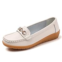 Women's Casual Shoes Loafers Slip On Female Flats Leisure Ladies Breathable Driving Shoe Mother Boat Shoes (Color : Cream, Size : 38 EU)