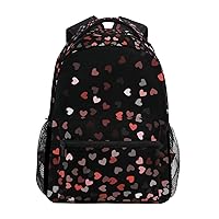 ALAZA Beautiful Red & Pink Heart Falling Stylish Large Backpack Personalized Laptop iPad Tablet Travel School Bag with Multiple Pockets