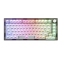 EPOMAKER Skyline Gasket-Mounted 75% Hot Swappable Wired Gaming Keyboard DIY Kit with RGB Backlight, Rotary Knob, Compatible with 3Pin 5Pin Gateron/Cherry/Kailh/Otemu Switch (Transparent Black)