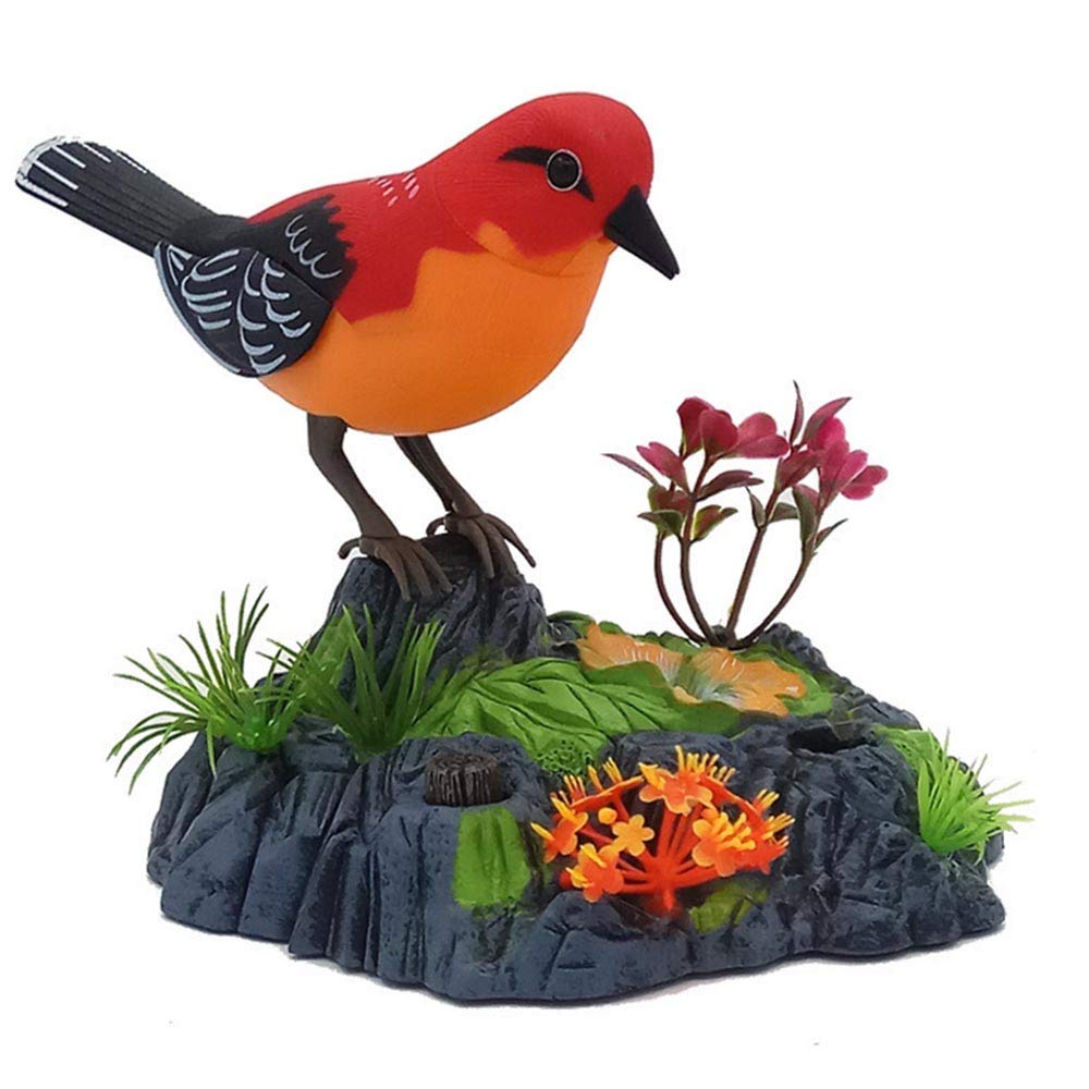 Ewer Chirping Dancing Bird with Voice Control Singing Chirping Birds Toy Realistic Sounds with Motion Sensor Activation Body Move Simulation Birds Pen Holders for Kids Electric Toys