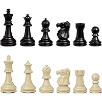 Bobby Fischer Ultimate Chess Pieces Set, Staunton Plastic Tournament Chess Set -Extra Queens, Triple Weighted
