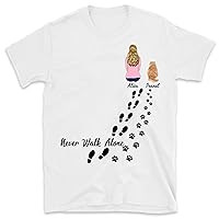 Personalized Cat Shirt for Women, Cat Lovers T-Shirt, Customized Never Walk Alone Girl and Cats T-Shirt, Cat Mom Shirt