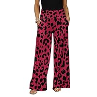 Women's Wide Leg Pants with Pocket with Animal Print/Design