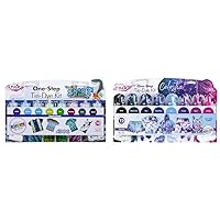 Tulip 8-Color Tie-Dye Kits - Shark Island and Celestial Patterns, 22oz Dye, Gloves, Bands
