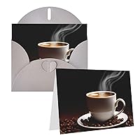 BTCOWZRV Blank Greeting Cards With Envelope Thinking Of You Cards Hot Coffee Thank You Card Note Cards Pearl Paper Blank Card Party Invitations Card Greeting Note Cards For Coworker Gratitude