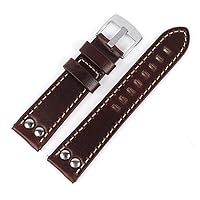 Handmade Genuine Leather Rivets Watch Band Strap 20mm 22mm Watchband Stainless