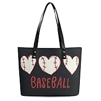 Womens Handbag Baseball Leather Tote Bag Top Handle Satchel Bags For Lady