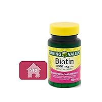 Spring Valley Biotin Softgels, 1000mcg, 150 Count + STS Sticker.