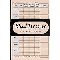 Blood Pressure Tracker Journal: Monitor Results Progress and Cardiovascular Health Systolic and Diastolic Heart Rate Daily Log