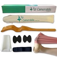 Ballet Professional Wooden Pine Foot Stretchers Set for Dancers, Elastic Stretch Band, Two Pads, Leg Strap, Carry Bag and Gift Box.