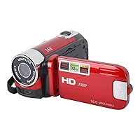 FOSA 1080P HD Camera Camera Camcorder, 16MP DV Camera 16x Digital Zoom Video Camera, 2.7in TFT Rotatable Screen, Built in Speakers, USB (Red)
