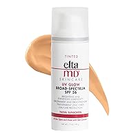 EltaMD UV Glow Tinted Sunscreen for Dewy Skin, SPF 36 Primer Tinted Mineral Sunscreen with Zinc Oxide, Brightens and Hydrates for Glowy Skin, Increases Skin Luminosity, Non Greasy, 1.7 oz Pump