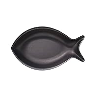 Black Vintage Inox Fish Plate, 10.6 inches (270 mm), Made in Japan, Black VINTAGEINOX Dish, Fish-shaped, Stainless Steel, Aging, Unbreakable, Dishwasher Safe