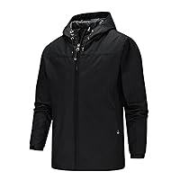 Jackets For Men Rain Jacket Mens Zip Up Waterproof Shell Jacket Raincoat Hooded Windbreaker For Golf Cycling Travel
