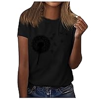 TWGONE Womens Tops Casual Summer Graphic Tees Short Sleeve Shirts Sunflower Crewneck T-Shirts Spring Tops