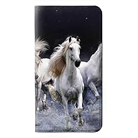 RW0246 White Horse PU Leather Flip Case Cover for Samsung Galaxy A01