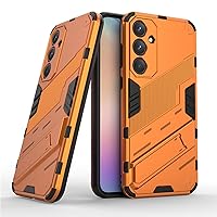 Case for Galaxy A35 5G,Galaxy A35 5G Case,Military Protection [Built-in Kickstand] Dual-Layer Heavy Duty TPU+PC Shockproof Antiskid Thermolysis Phone Case for Samsung Galaxy A35 5G (Orange)