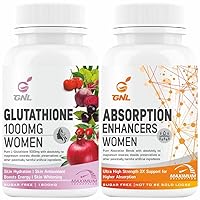 Tablets for Skin Whitening, L-Glutathione 1000mg with Vitamin E, and C, Collagen Supplements, Hyaluronic Acid, ALA, Help Supporting Face Detox, and Hydration for Women-60