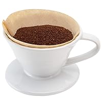 Restaurantware Restpresso 10 Ounce Coffee Dripper 1 Reusable Coffee Cone - With Drip Hole Retains Heat White Ceramic Pour Over Coffee Dripper For Home Cafe Or Restaurants