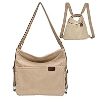 Corduroy Tote Bag Shoulder Bag Convertible Backpack Purse For Women Multi-pocket Hobo Handbags with Zipper