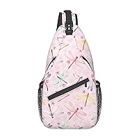 Hand Painted Dragonfly Cross Chest Bag Diagonally Travel Backpack, Light Travel, Hiking Single Shoulder Bag